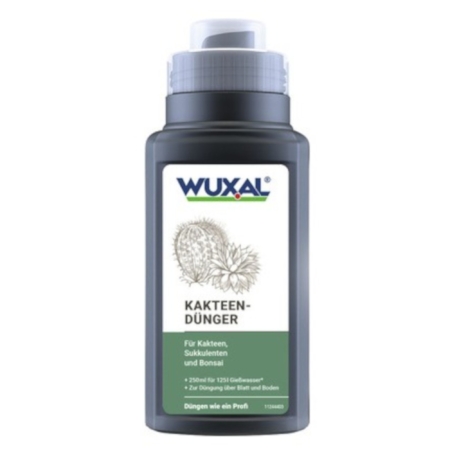 Flasche Wuxal Kakteendünger 250 ml, ein NPK 4-6-8 Profi-Dünger für Kakteen und Lophophora im Lophophora Shop.