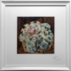 Gerahmte Fotokunst Lophophora caespitosa Cluster mit Blüte (signiert)